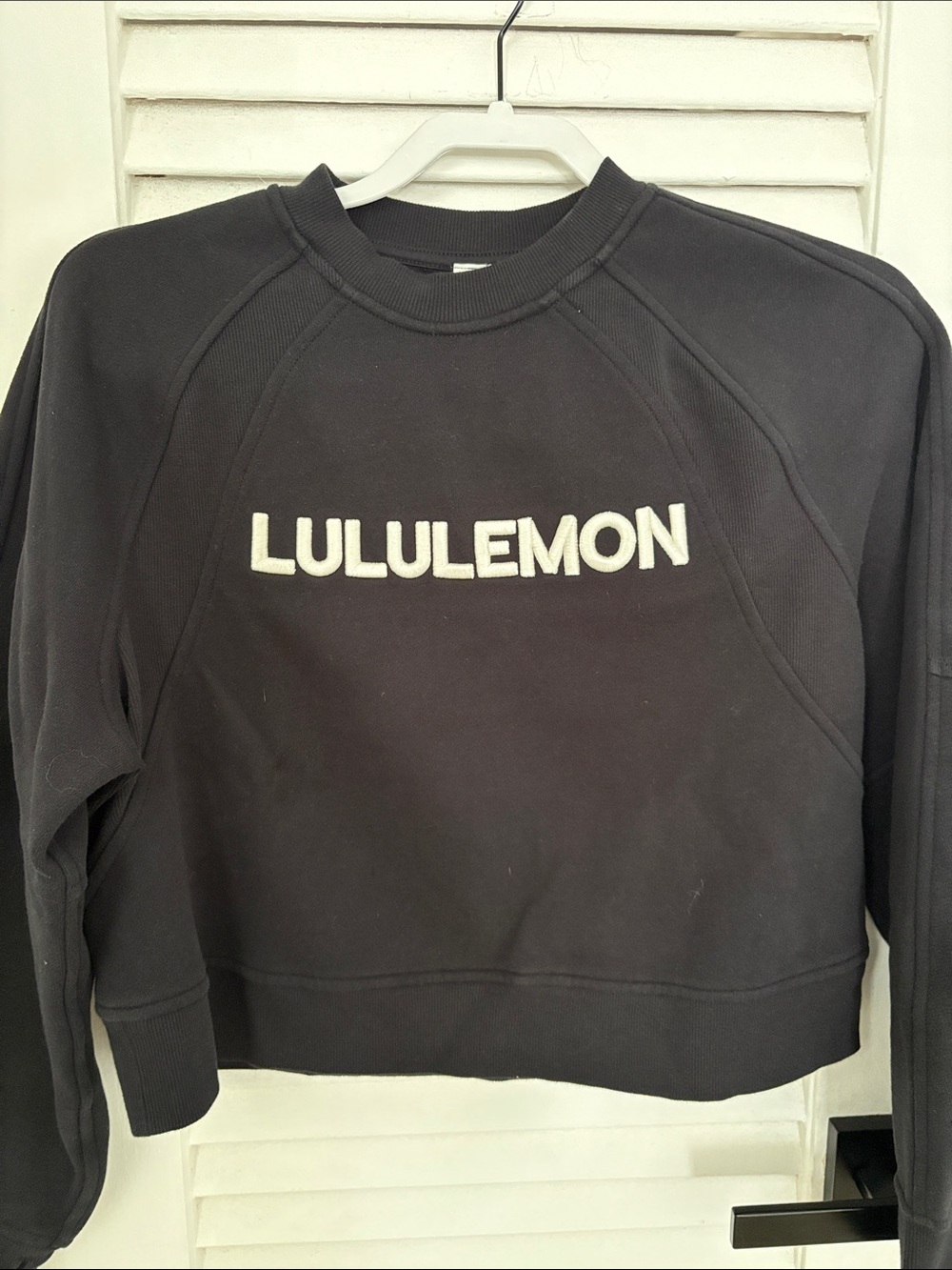 lululemon athletica Black Crewneck with White Logo